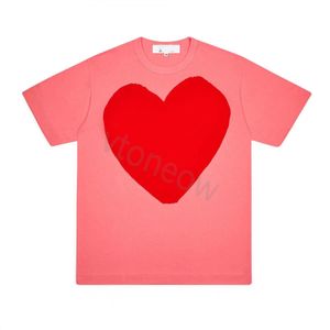 2024 Moda Erkek Tişörtleri Tasarımcı Kırmızı Kalp Gömlek Günlük Tshirt Pamuk Nakış Kısa Kollu Yaz T-Shirt Aşk Asya Boyutları
