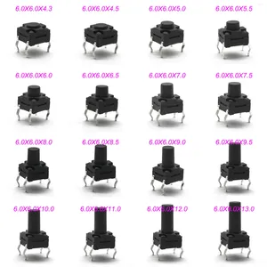 Akıllı Ev Kontrolü 50/100 PCS 6x6mm H 4.3/4.5/5/5.5/6/6.5/7/8-15mm Anlık Takım Düğmesi Anahtarı Anahtar Mühürlü Su Geçirmez 4pin Dip