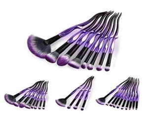 Zouyesan доставка 2019 10 кистей для макияжа набор косметических инструментов фиолетовый черный веерная кисть 185v6058441