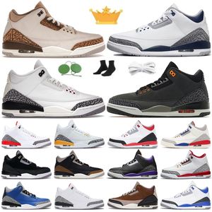 3 Midnight Navy 3s Fear Pack White Cement Reimagined Fire Red Баскетбольные кроссовки Мужчины Женщины Lucky Green Black Cool Серые кроссовки цвета хаки