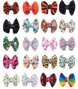 Noel Cadılar Bayramı Bebek Kız Saçkaşları Sevimli Ins Baskı Bowknot Saç Klipli Leopar Yay Saç Kaçağı Ekose Barrette DIY Saç Aksesuarları6502030