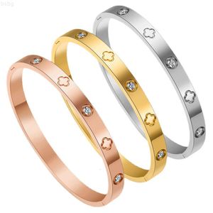 2023NEW необычный стиль CZ камень розовое золото крест из нержавеющей стали 316L браслет для женщин подарок для девочек