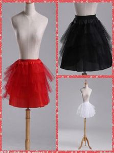 Gelinlikler için Kısa Petticoats Dizyaşları Kırmızı Beyaz Siyah Abirtt Tutu Önlükler Çemberler Olmadan Crinoline Balo Elbise PE62784755858