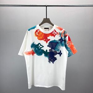 T-Shirts Erkekler Tasarımcı Beyaz Tişört Sıradan Moda Gevşek Kısa T-Shirt Erkek Kadın Sokak Giysileri Q57