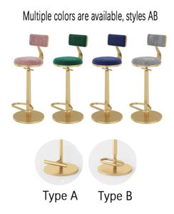 Мебель для бара Барные стулья с подъемником, высокие стулья, легкий роскошный утюг, вращающаяся спинка, барный стул, стойка для стойки регистрации, домашняя мебель, регулируемая6884908