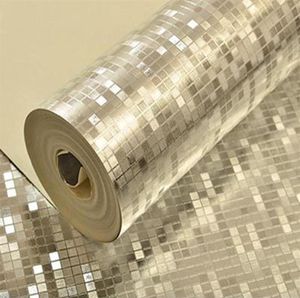 Glitter PVC Duvar Kağıtları Rulo Altın Gümüş Folyo Yatak Odası Duvar Kağıdı Ayna Mozaik Parıltısı 3D Duvar Kağıtları Oturma Odası Ev Dekor243771139