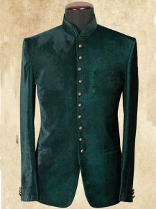 Ceketler Yeşil Kadife Erkekler Tasarımcı Ceketler Standup Yaka Damat Resmi Giyim Prom Smokin En İyi Adam Blazer Takım Tek Parça