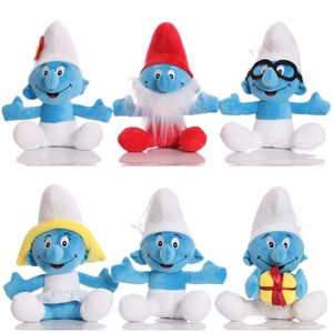 Şirin peluş oyuncak mavi kardeş mavi elf bebek kek bebek