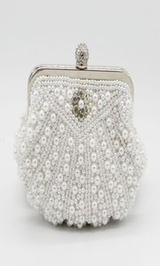 2019 Top Shell Pearls Свадебные сумки на одно плечо Клатч из бисера с кристаллами Формальная вечерняя вечеринка Diner Bags Shell Style Дешевые S9333405