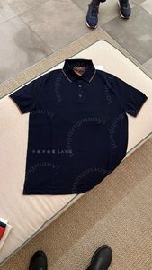 Polos masculinos verão loro piano lazer marinho manga curta camelo cabelo malha polos camisa