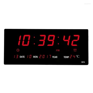 Duvar Saatleri Sıcaklık Nem Tarihi Dijital Ekran Asma Saat Akıllı LED Elektronik Masaüstü Tablo Alarm Zamanlaması