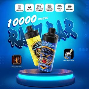 Avrupa deposu orijinal şarj edilebilir vape razz bar 10000 puflar tek kullanımlık vape kalem elektronik sigara kiti 650mAh pil 10k puflar önceden doldurulmuş yüksek kalite