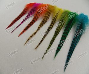 Grizzly Rooster Feather Hair Extension 100pc Feathers Extensions 1 Needle 200 Beads GRF2027061169