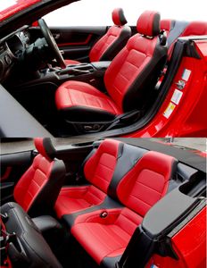 Изготовленные на заказ чехлы на автомобильные сиденья Mustang Convertible, полный комплект, полный охват на 360 градусов, прочный качественный материал для кабриолета Ford Mustang 2015-2022 гг.