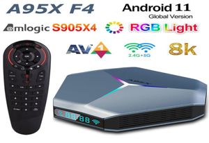 Amlogic S905X4 Android TV Box 4GB 32GB with G30S Voice Remote Control 8K RGB Light A95X F4 Smart Android110 TVbox Plex media serv8539993