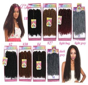 ombre örgü tığ işi saç uzantıları sentetik saç uzantıları derin dalga 3pcpack bouncy curl 10 inç tığ işi örgüler saç 3x bohe8359169