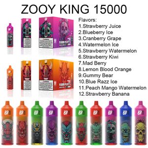 Оригинальная одноразовая электронная сигарета Vape ZOOY Puff 15K Vapes Pen 650 мАч Аккумулятор 26 мл Электронная сигарета Puff со вкусом свежих фруктов 15000 Puff 12000 Puffs Bar Vaper