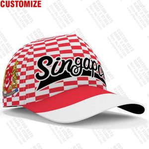 Бейсбольные кепки Сингапура Бесплатно 3d на заказ Имя Номер команды Шляпа Sg Sgp Путешествие по стране Малайская нация Флаг Сингапура Головные уборы