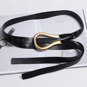 Cinture moda morbida ecopelle cinture personalità grande fibbia in lega sottile doppio strato cinture camicia cintura annodata cinghie lunghe 221205