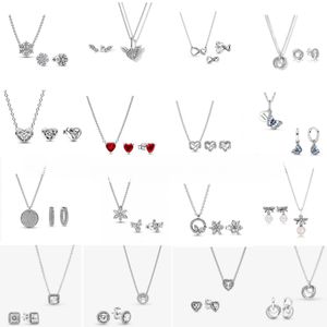Ожерелье из стерлингового серебра 925 пробы с возвышенным сердцем, вечным символом и ключицей, простой универсальный набор сережек со снежинками для женщин
