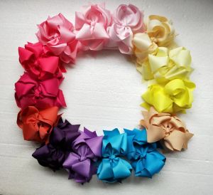 20pcs butik 5 inç çok katmanlı büyük grograin şerit saç yayları klipsler bowknot bebekler saç yuvası kızlar doğum günü partisi saç aksesuarları zz