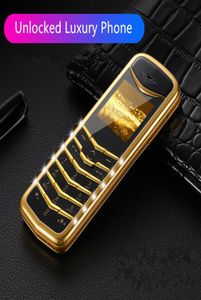 Kilidi açılmış klasik tasarım imzası 8800 altın cep telefonu mini metal gövde çift sim kart gsm quad band mp3 kamera ucuz cep telefonu 1034969