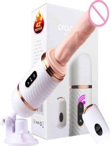 Masajlar Seks Oyuncakları Kablosuz Uzaktan Kumanda Otomatik Seks Makinesi Teleskopik yapay penis Vibratörler Kadın Mastürbasyon Pompalama Silah Toy8849381