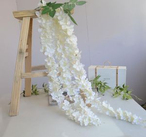 55 ila 145 cm uzunluğunda beyaz tema yapay ipek çiçek asma ortanca wisteria rattan ev asılı süsleme için şifreleme tasarımı2213577