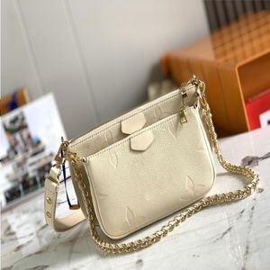 5A Tasarımcı Çanta Pochette Crossbody Deri Çanta Çanak Çantası Cüzdan Zincir Kayış Çanta Omuz Çantaları Messenger Classic 3pcs 3 Parça Set LAD RLJG