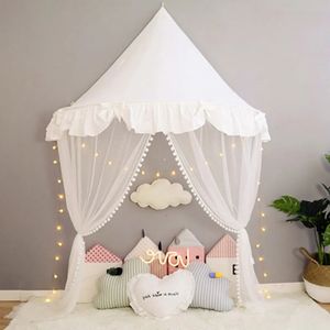 Bebê berço mosquiteiro tenda para crianças meninas princesa cama dossel crianças brincar casa tipi enfant teepees decoração de casa 240223