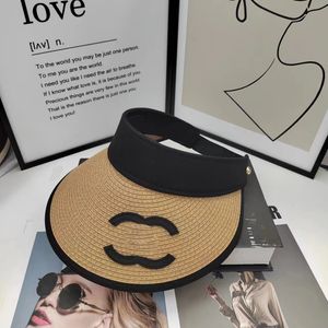 Designer viseiras grama trança bonés das mulheres chapéus ajustáveis design de luxo verão moda pára-sol respirável chapéu de palha