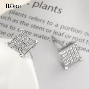 Stud Küpe Moda Serin Square Rhinestones Glitter Kübik Zirkonya Geometrik Küpe Nikel Ücretsiz Takı Hediyesi Kadınlar İçin