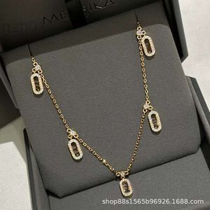 Desginer Messikas Jewelry High Versio Card Full Diamond Five Sliding Collece Rose Gold.