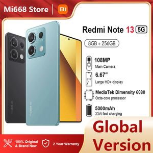 Global Sürüm Xiaomi Redmi Not 13 5G 8GB 256GB akıllı telefon boyutu 6080 120Hz AMOLED DOTDISPlay 108MP Kamera 33W NFC