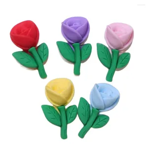Dekoratif Çiçekler 50/100 PCS/LOT Renkli Polimer Kil Gül Çiçek Buket Yapay Düğün Ev Takımları Anneler Günü Dekorasyonu