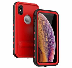 Водонепроницаемые чехлы с защитой на 360 градусов для iPhone XS Max с подставкой сзади и спереди, водонепроницаемые, для плавания и дайвинга, для мобильного телефона X XR Cover2366208