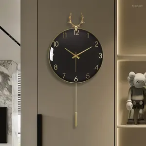 Duvar Saatleri Nordic Lüks Saat Ev Salıncak Minimalist Modern Dairesel Saat Sanat Kuvars Asma
