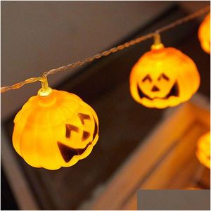 Diğer LED Aydınlatma Jack-O-Lanterns Cadılar Bayramı Partisi için Kulüp Çalışan Pil Noel Dekorasyon Su Geçirmez LED String Lights Holi Dhoq5