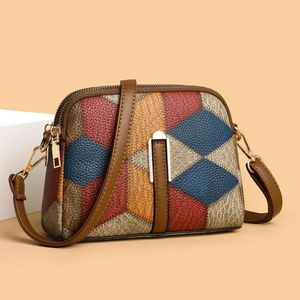 Omuz çantaları renk eşleşen kadın çantası çok yönlü etnik stil crossbody ulusal moda trend çifte fermuarlı değişim mobil