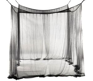 4Corner Yatak Ağı Kanopi Sivrisinek Net Kraliçe Boyutlu Yatak 190210240cm Siyah Yatak Perde Odası Dekorasyonu7570206