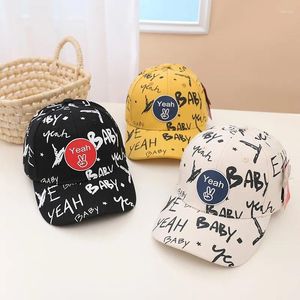 Beralar Çocuk Deri Etiketi Beyzbol Şapkası Bebek Erkek Kızlar Moda Mektup Güneşlik Bebek Çocukları Güneş Koruyucu Tidal 50cm-54cm