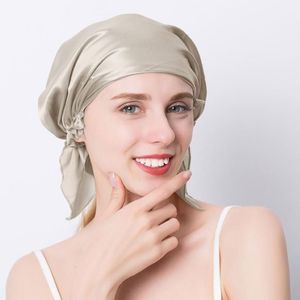 Natural Mulberry Silk Night Cap Sleeping Cap Pure Silk Hair Wrap Sleeping Beanie For Women258J