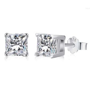 Alta qualidade Premium Moissanite Inclaid Square Stone Sugar S925 Brincos de diamante de prata esterlina para mulheres