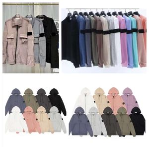 Tasarımcı Rozeti Erkek Hoodie Stones Island Ceket Suya Dayanıklı Metal Ceket Zip Harkif Pamuk Klasik Sweatshirt Lüks Marka Taşları 993