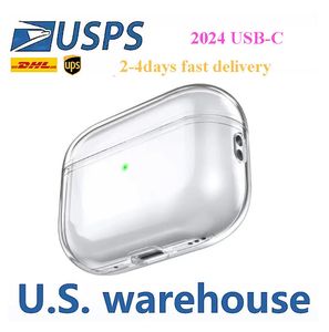 USA Stock For Airpods Pro 2 2nd Generation airpod 3 pros max Headphone Accessories Solid TPU Silicone Protective Earphone Cover Wireless Charging Shockproof Case