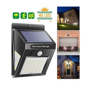 Outdoor Wall Lamps Brelong Solar Led Wall Light Ip65 Waterproof Three-Sided Illuminated Motion Sensor Outdoor Fence Garage Lighting Hu Dh70G