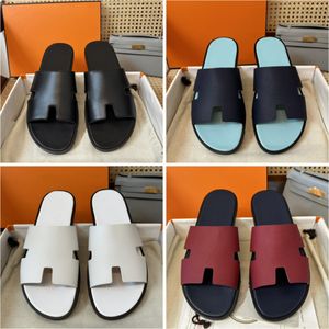Tasarımcı Sandallar Erkekler Slaytlar Sandale Erkek Düz Terlik Sürgü Ayakkabıları Alt Flip Flops Yaz Günlük Plajı Sandal Gerçek Deri En Kalite Kutu 10A