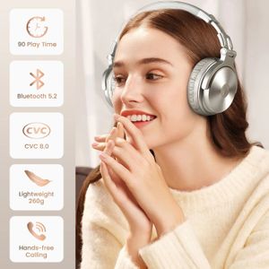 Oneodio Pro-C Kablosuz Kulaklıklar Bluetooth V5.2 Mikrofonlu 110H Oynatma Zamanı Katlanabilir Tasarım Derin Bas Hi-Fi Stereo Kulaklık