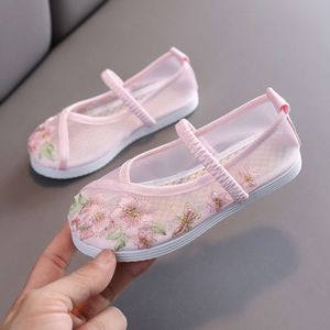 Детская вышитая обувь, женская древняя обувь для девочек, обувь Hanfu, китайский стиль, старый Пекин, тканевая обувь ручной работы, древняя танцевальная обувь