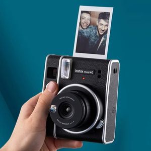 Orijinal Fujifilm Instax Mini 40 Filmler Kamera Anında Po Siyah Renk Fuji Po Papergift Paket 240229